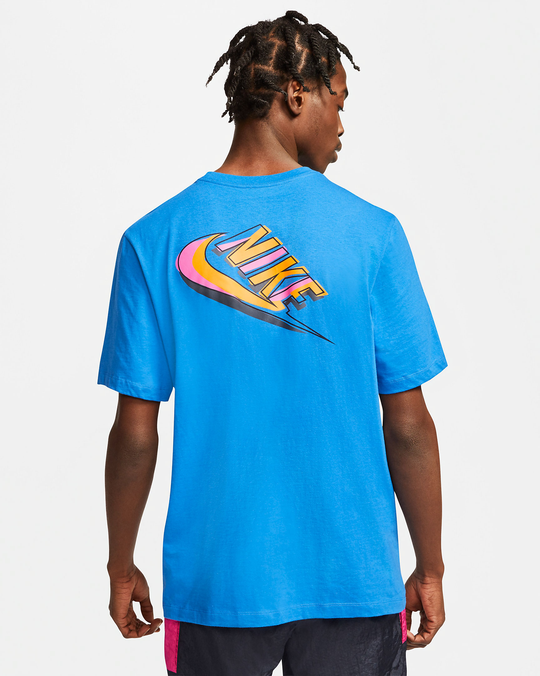 nike shirt pink and blue