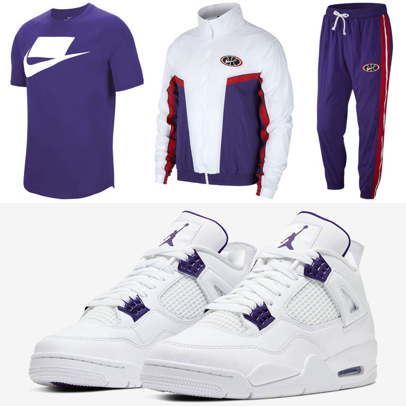 purple and white nike outfit