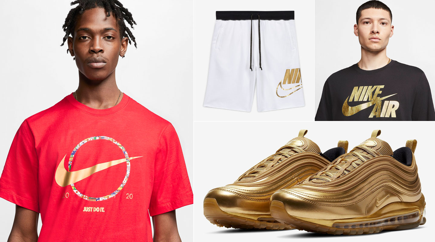 Nike Metallic Gold Medal Shirts and 