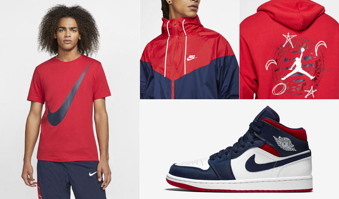 Udvikle indgang køber Air Jordan 1 Mid USA Clothing Match | IicfShops | custom painted nike  sneakers shoes secret gold