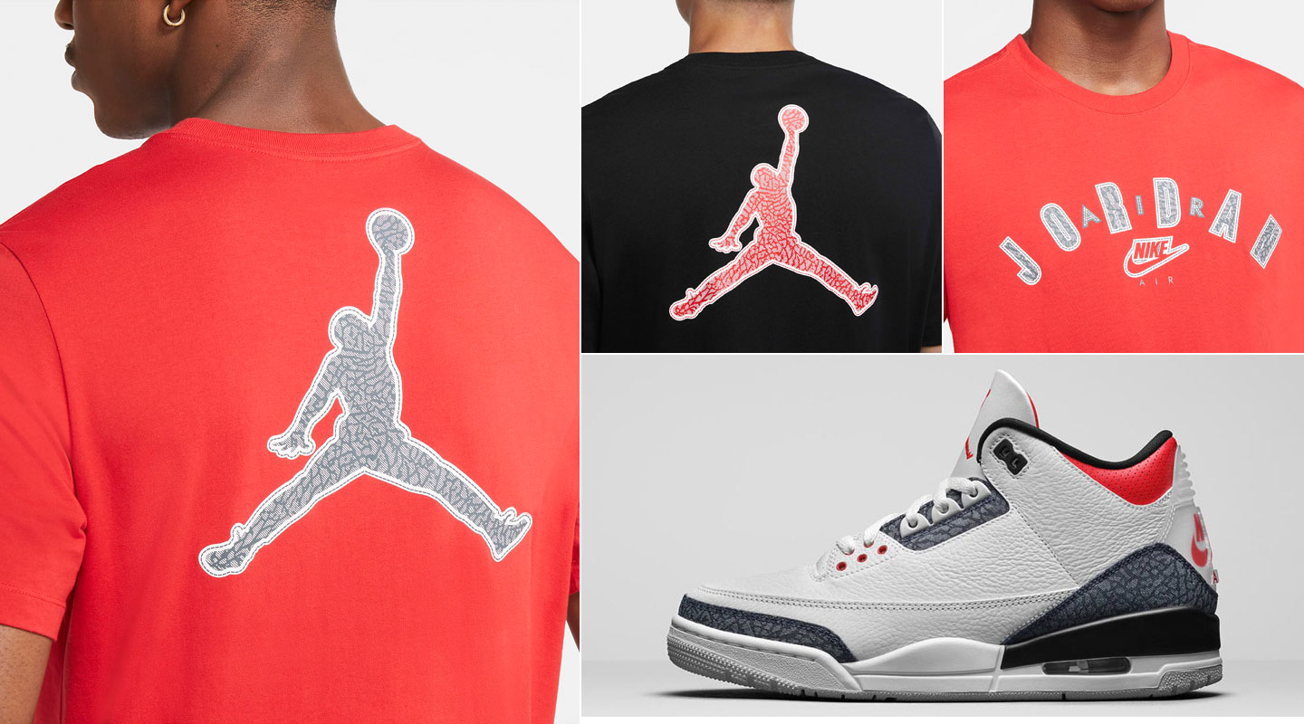 Air Jordan 3 Denim Fire Red Sneaker 