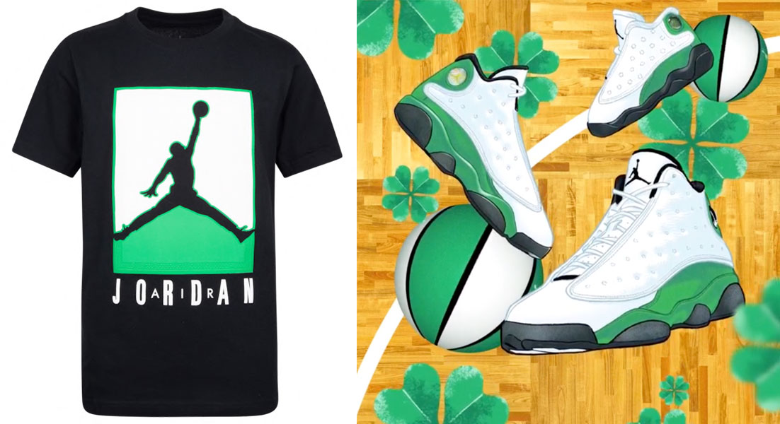 air-jordan-13-lucky-green-kids-sneaker-shirt