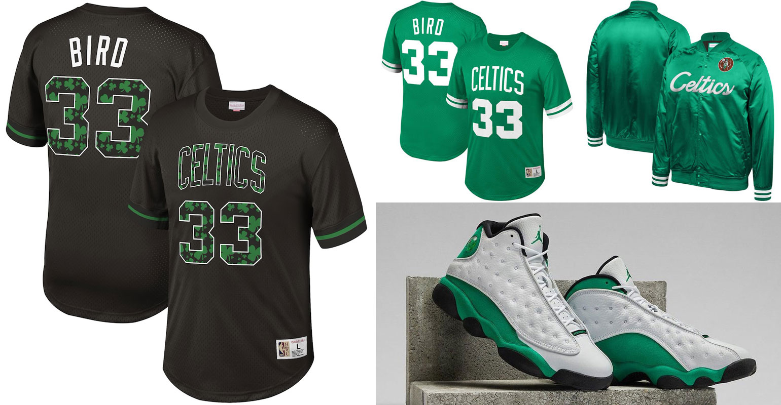 Custom Name Boston Celtics Green White Air Jordan 13 - Teexpace