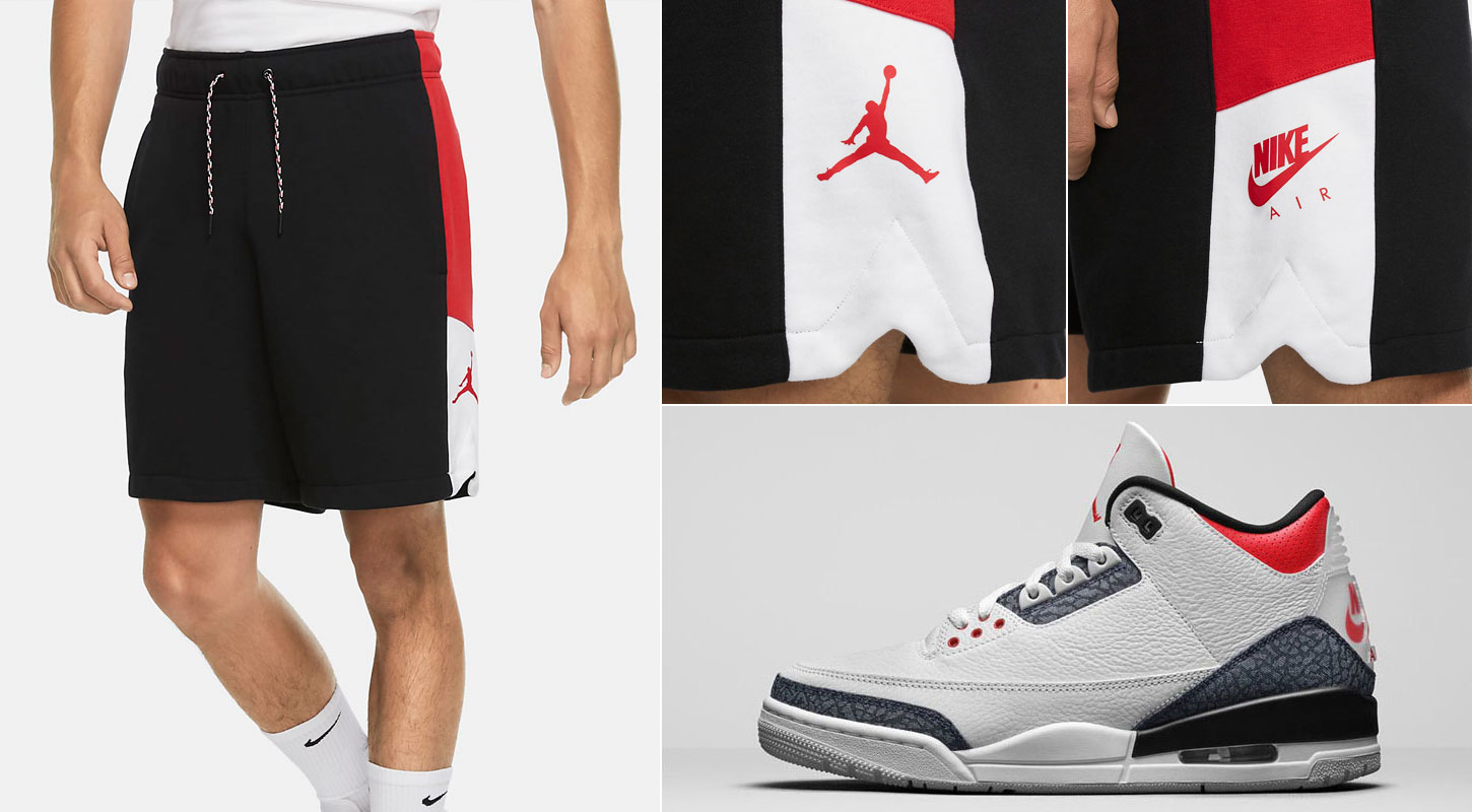 Air Jordan 3 Denim Fire Red Shorts 