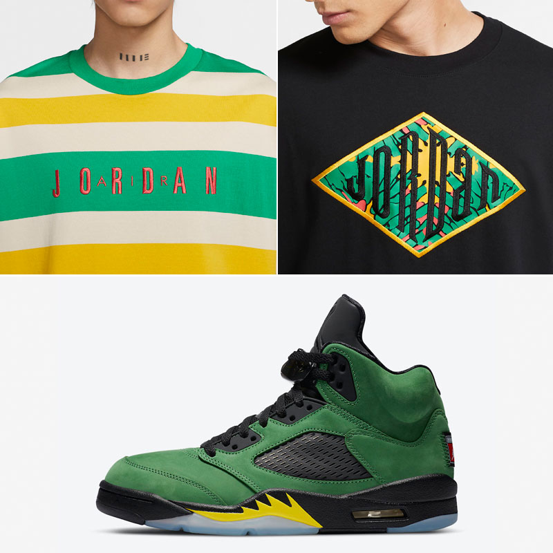 Air Jordan 5 Oregon Apple Green Clothing | SneakerFits.com