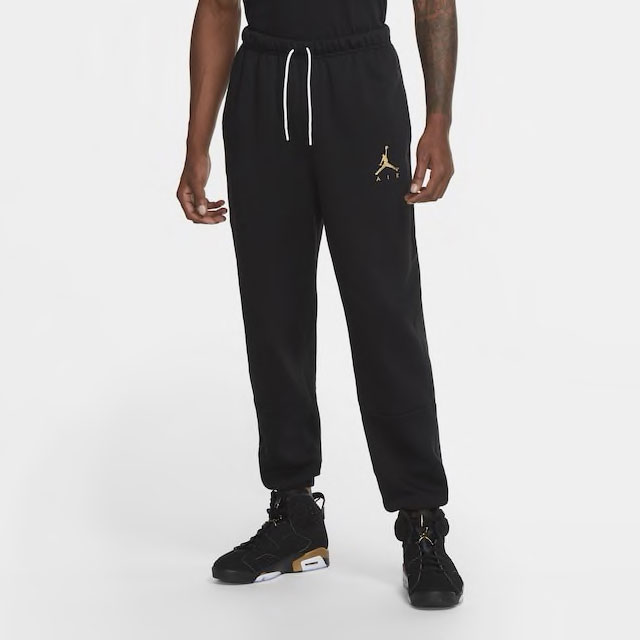 Air Jordan 6 DMP Black Gold Pants Match 