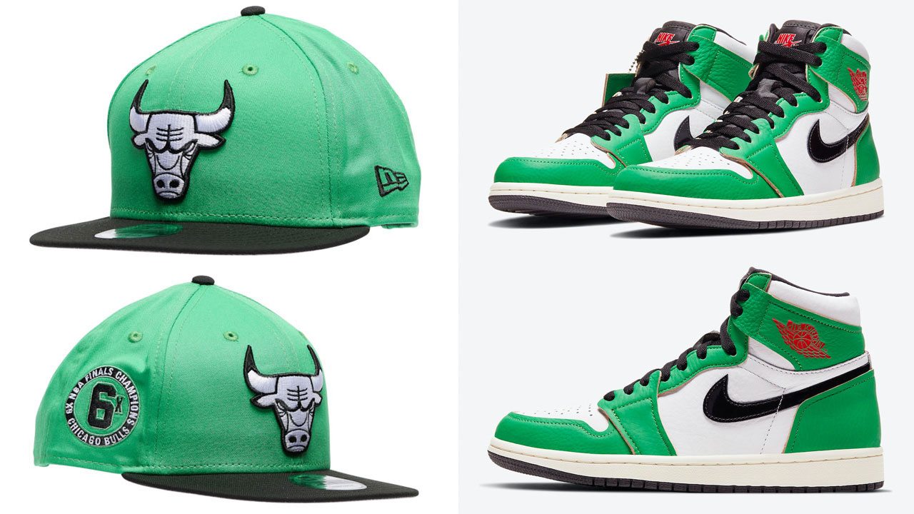 air-jordan-1-high-lucky-green-bulls-snapback-hat