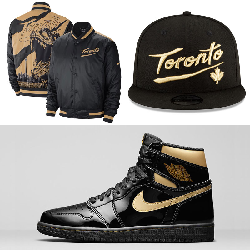 jordan-1-high-black-gold-toronto-raptors-city-edition-clothing-hats
