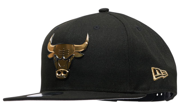 jordan-1-high-patent-black-gold-bulls-new-era-hat-1