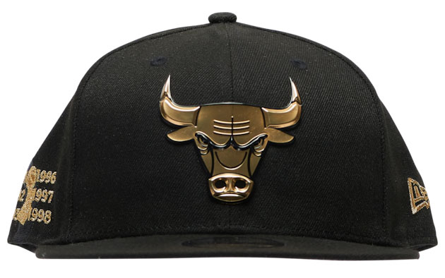jordan-1-high-patent-black-gold-bulls-new-era-hat-2