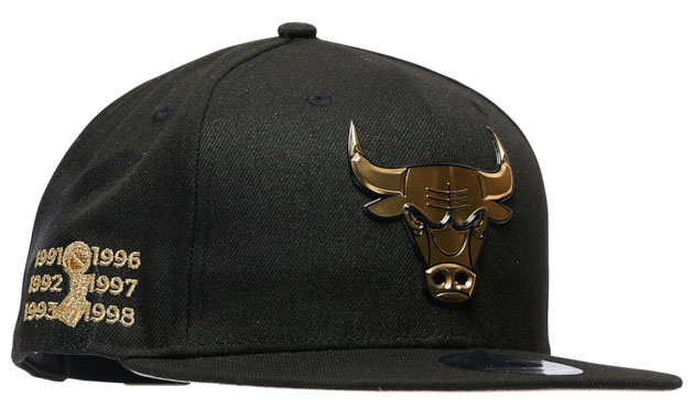 jordan-1-high-patent-black-gold-bulls-new-era-hat-3