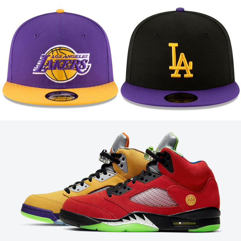 jordan-5-what-the-lakers-hats-to-match