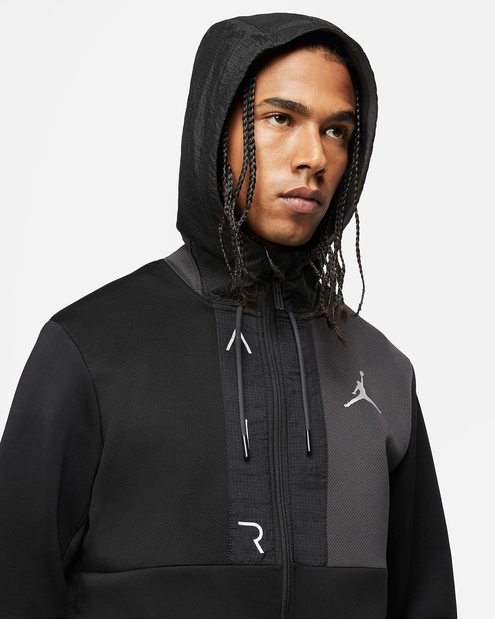 jordan-air-fleece-full-zip-hoodie-black-white-3