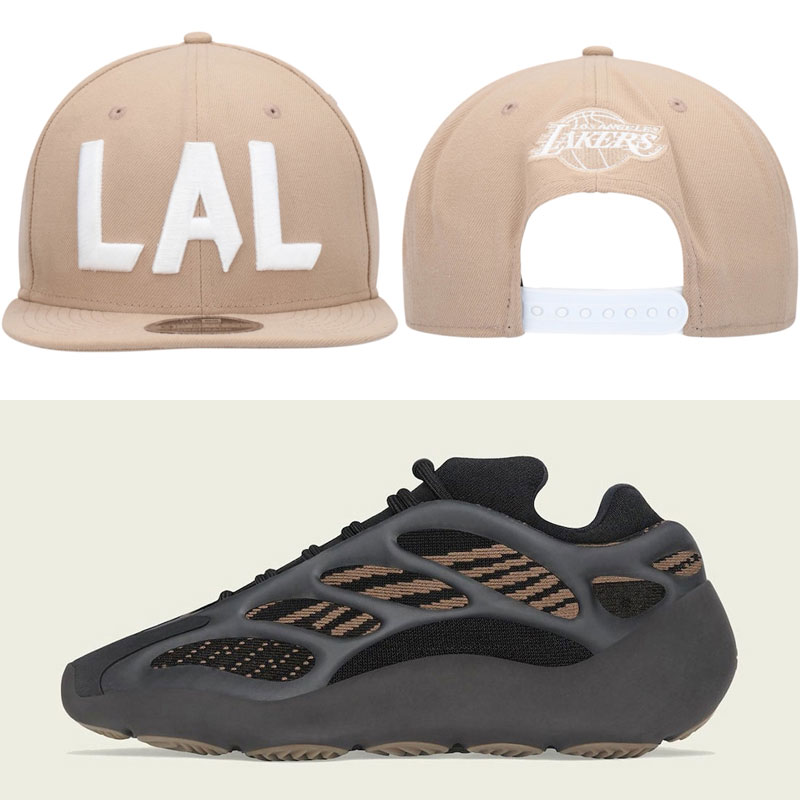 yeezy-700-clay-brown-lakers-hat-match