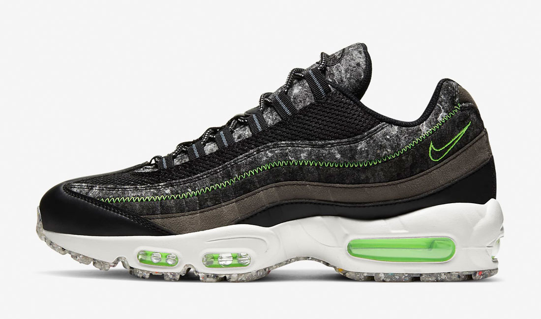 nike air max 95 recycled felt electric green sneaker clothing match