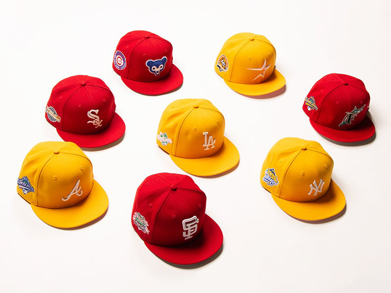 new-era-mlb-red-and-gold-yellow-fitted-hats