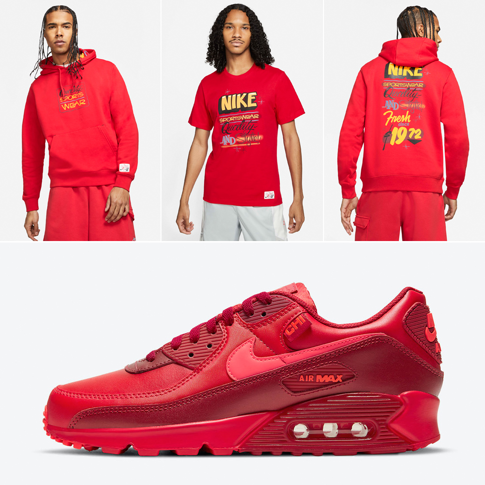 Nike Air Max 90 Chicago City Special Shirts Clothing Outfits رد بول