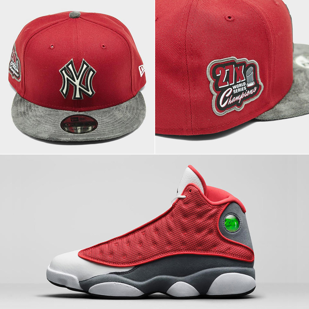 jordan-13-red-flint-yankees-hat