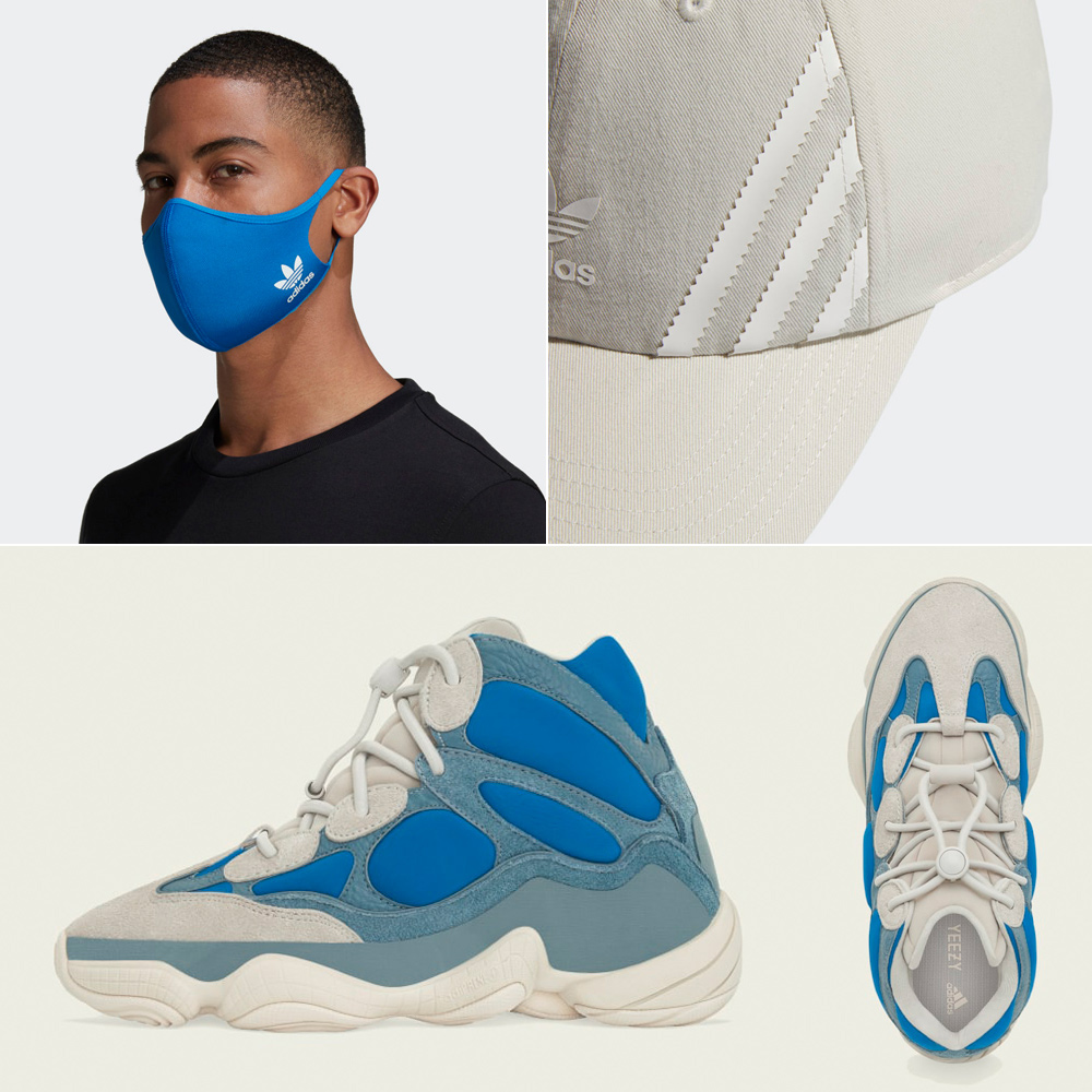 yeezy-500-high-frosted-blue-hat-face-mask-match
