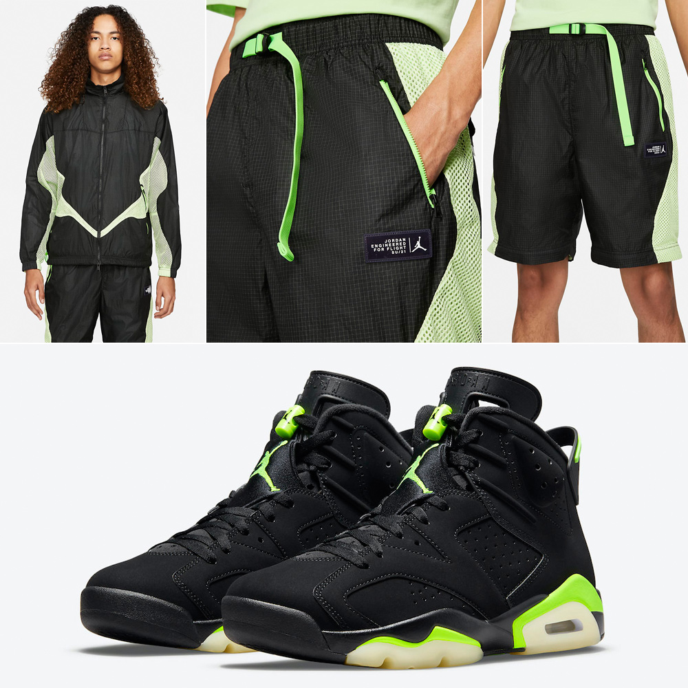 electric green jordan 6 shorts