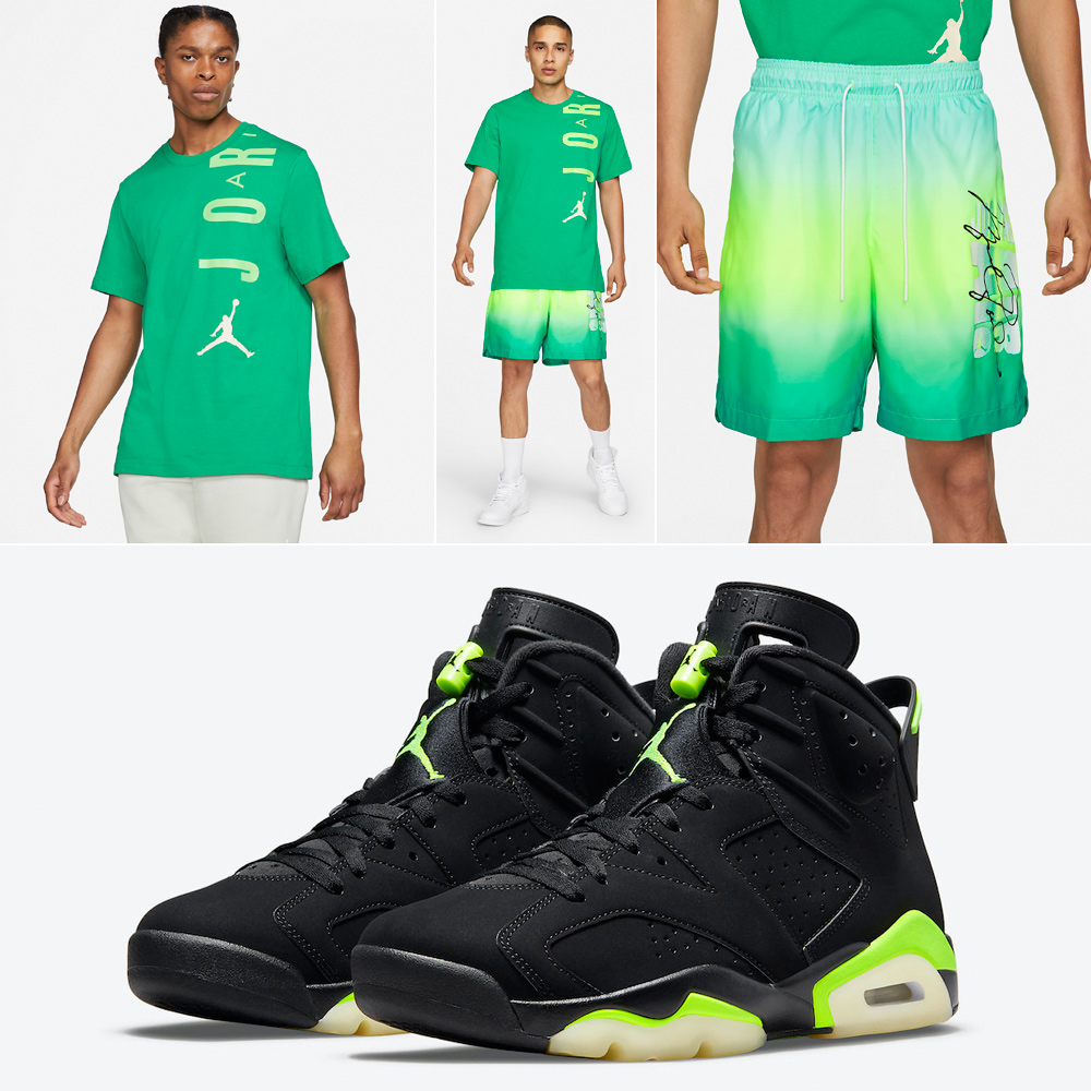 air-jordan-6-electric-green-shirt-shorts-outfit
