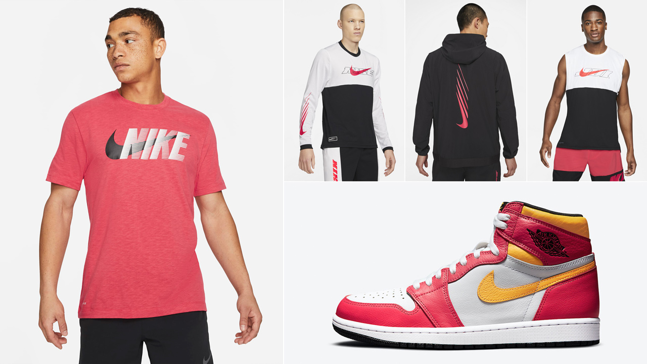 fusion red jordan 1 outfit
