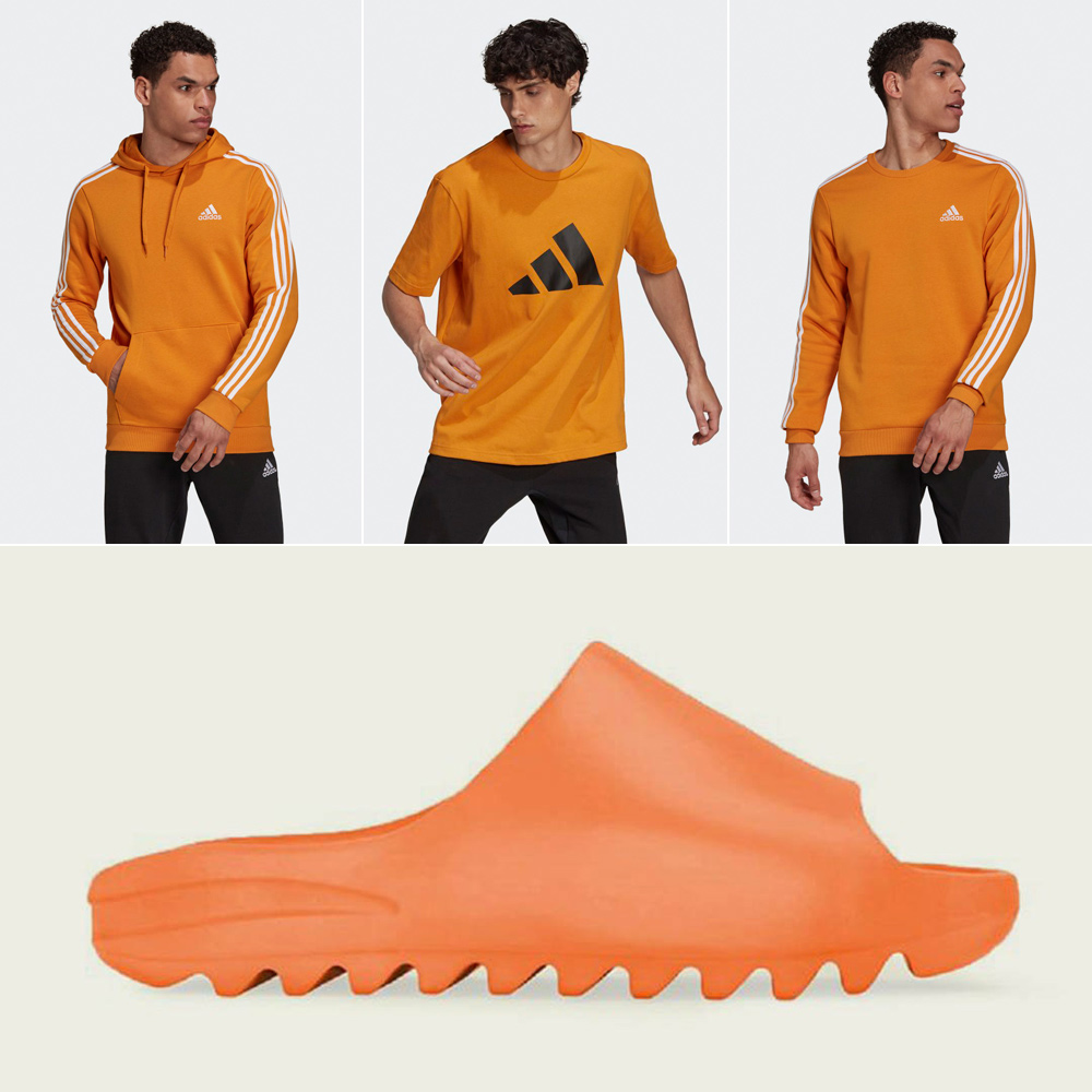 enflame-orange-yeezy-slides-shirt-clothing-match