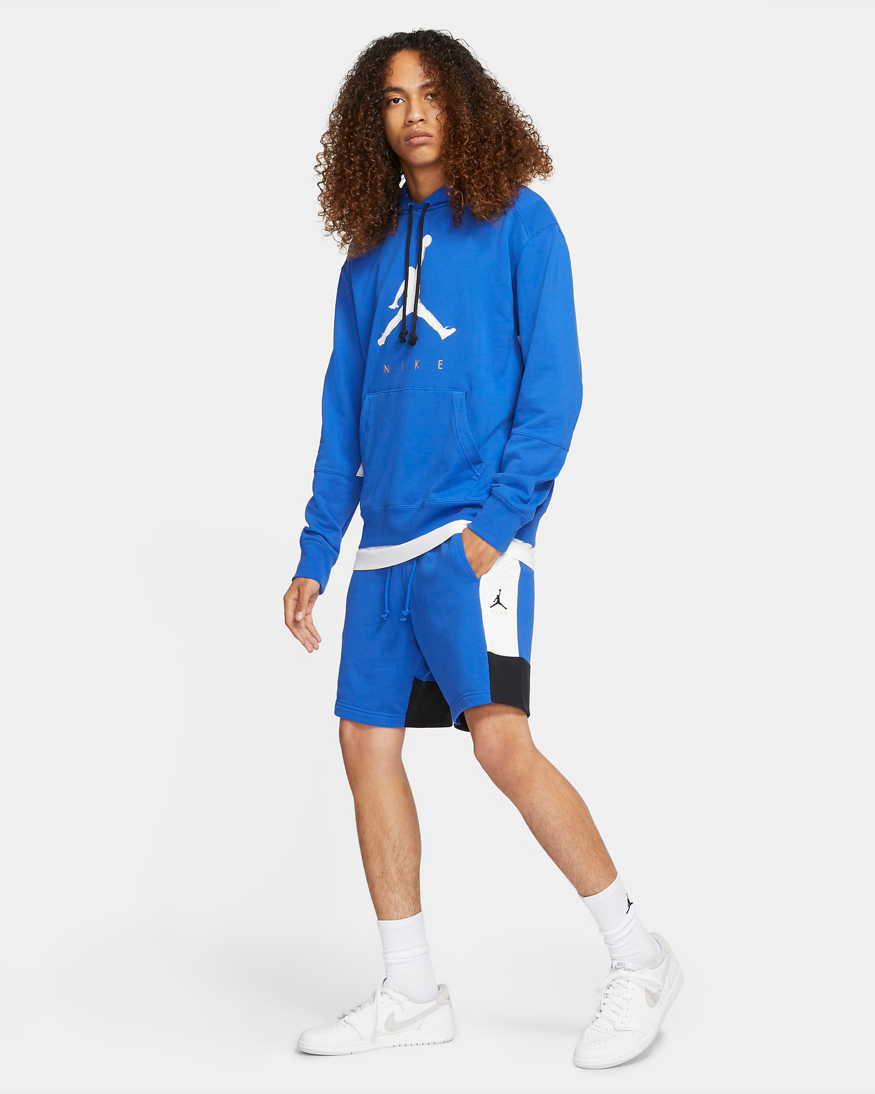 jordan-racer-blue-hoodie-shorts-outfit