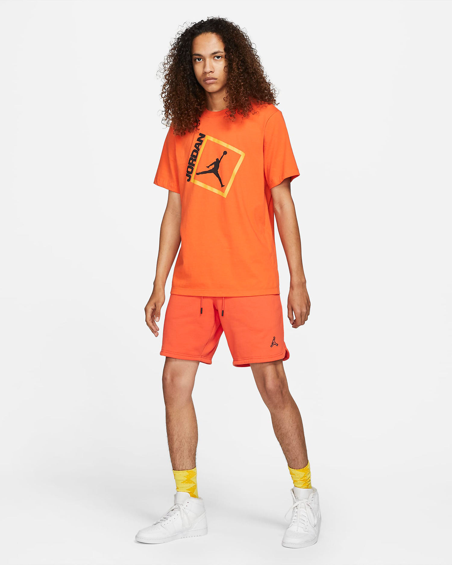 jordan-electro-orange-shirt-shorts-outfit
