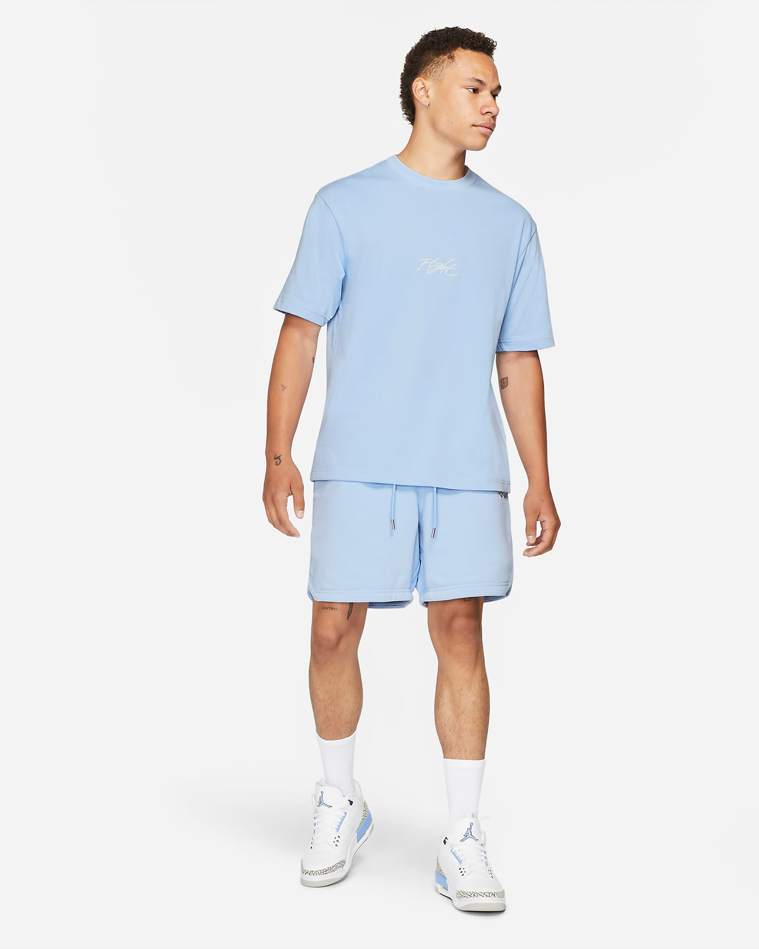 jordan-aluminum-blue-shirt-shorts-outfit