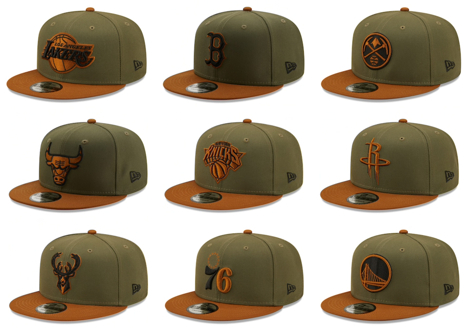 new-era-nba-olive-brown-snapback-hats