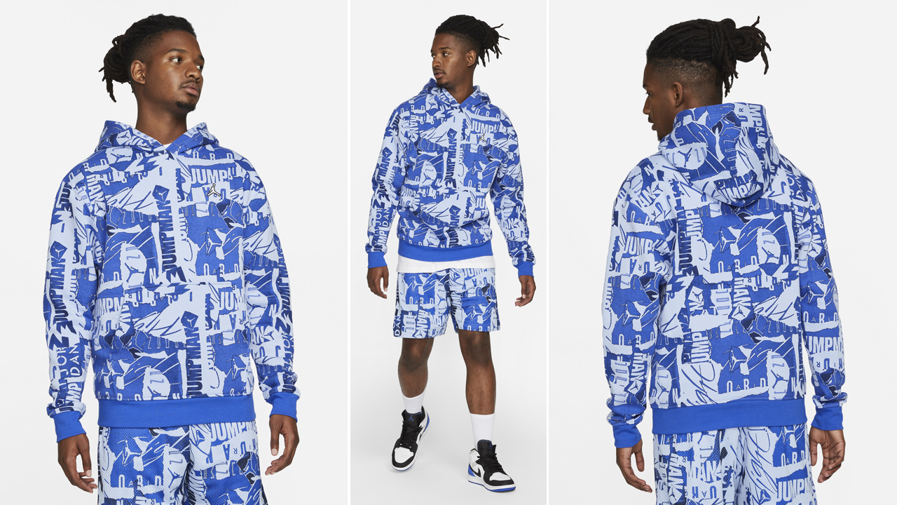 jordan-essential-allover-print-hoodie-shorts-hyper-royal-aluminum