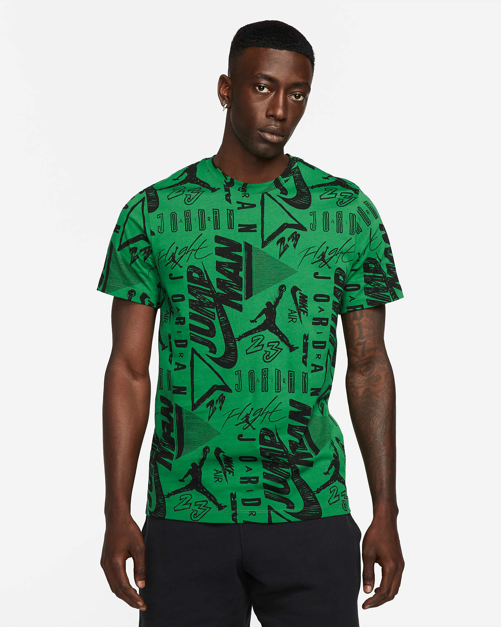 jordan-pine-green-printed-shirt-1
