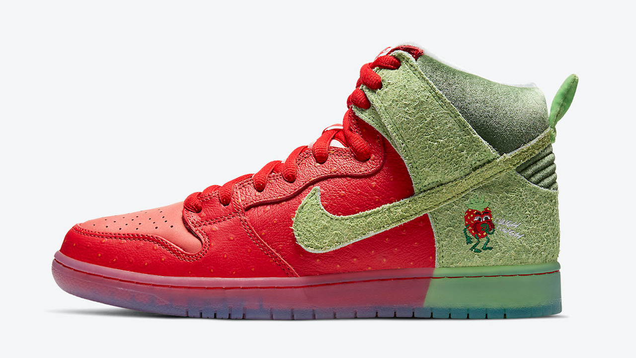 nike sb dunk high strawberry cough sneaker clothing