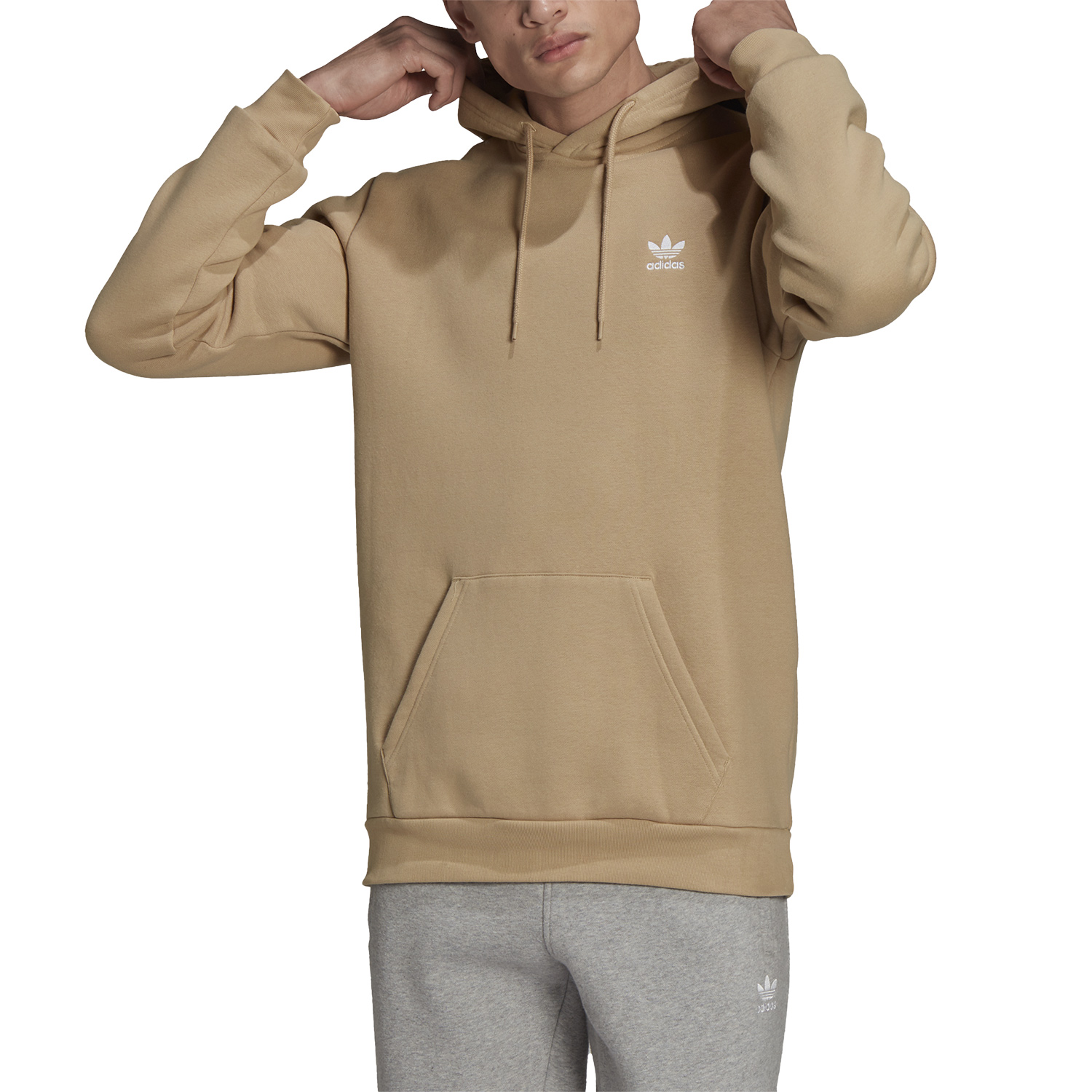 adidas-originals-beige-trefoil-essentials-hoodie