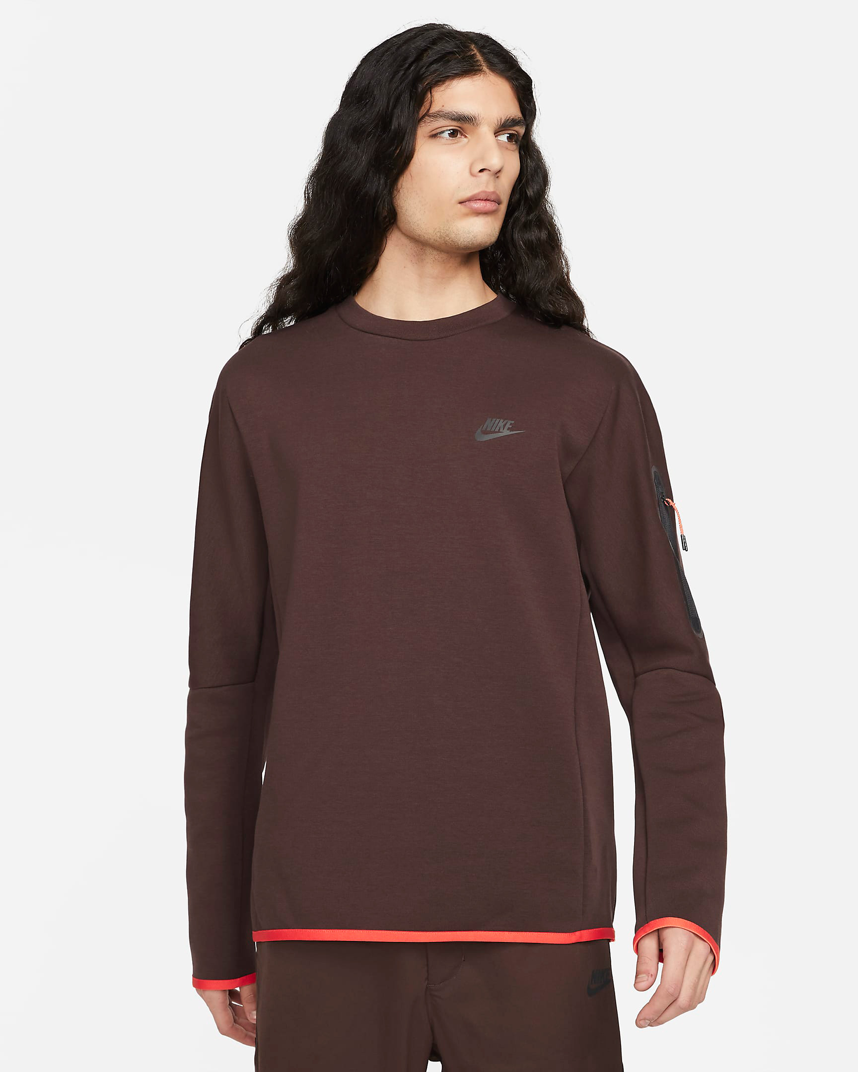 nike-tech-fleece-sweatshirt-brown-basalt-black-chile-red