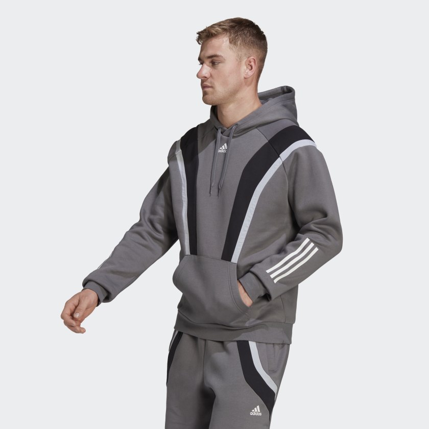 adidas Sportswear Fleece Hooded Top Grey HP1899 21 model