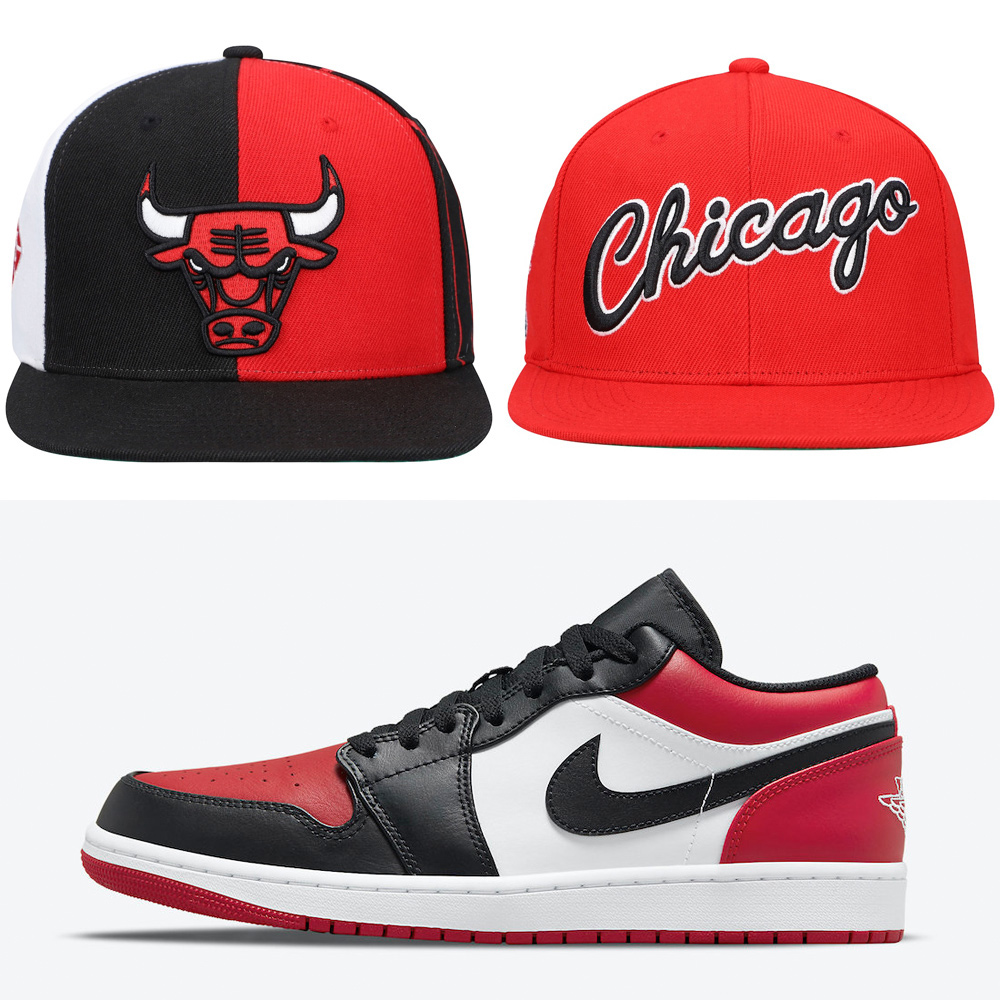 air-jordan-1-low-bred-toe-chicago-bulls-snapback-hats