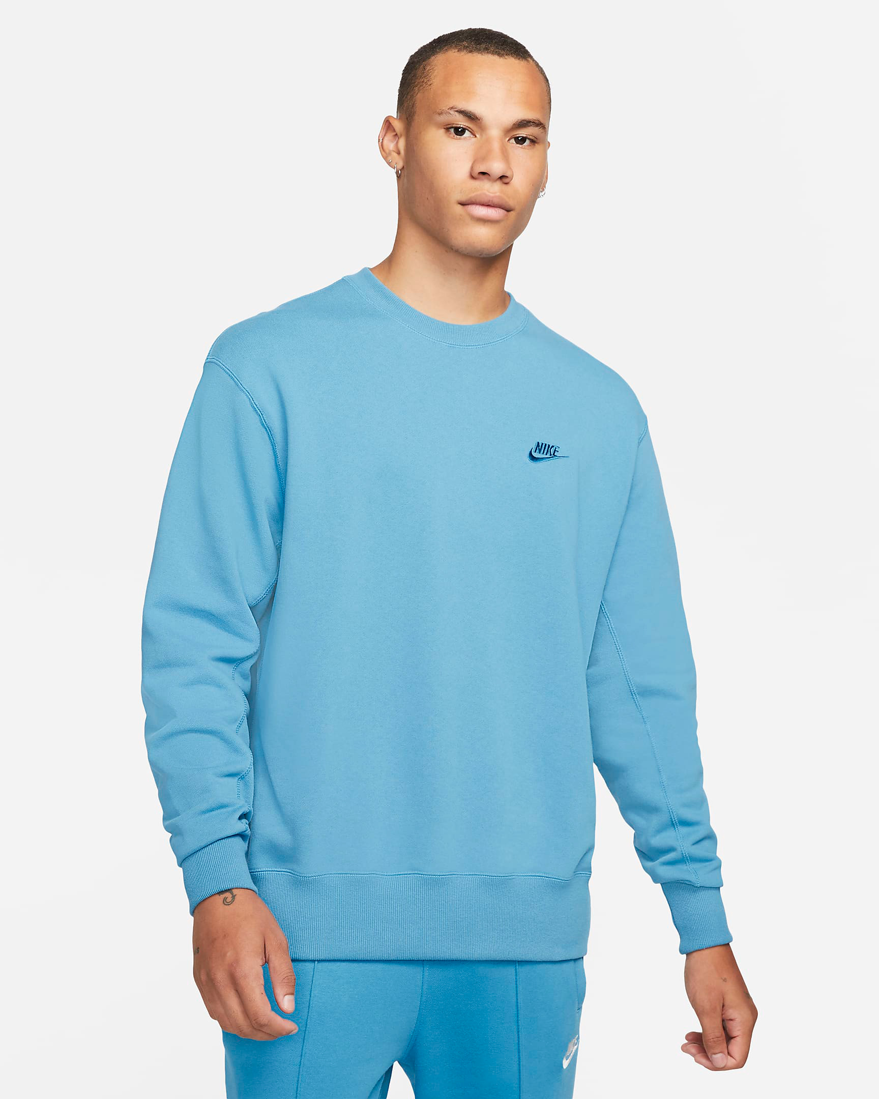 nike sportswear dutch blue classic fleece crew sweatshirt