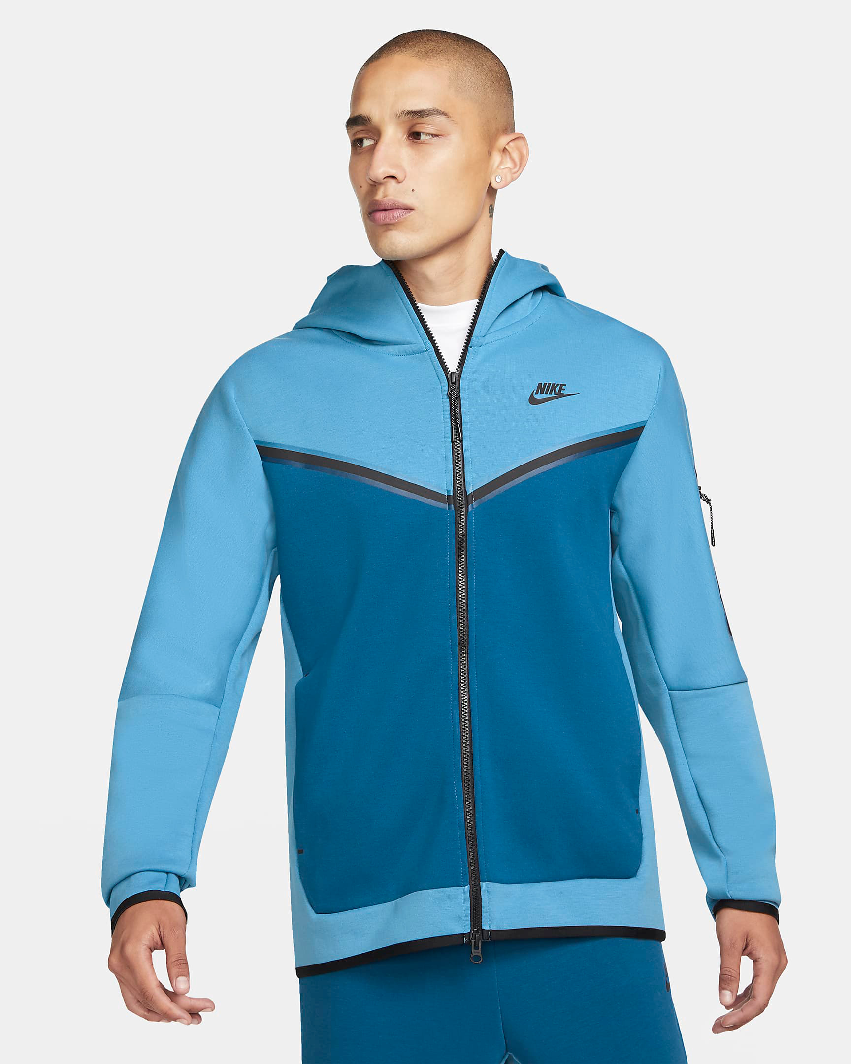 nike tech fleece hoodie dutch blue court blue black 1