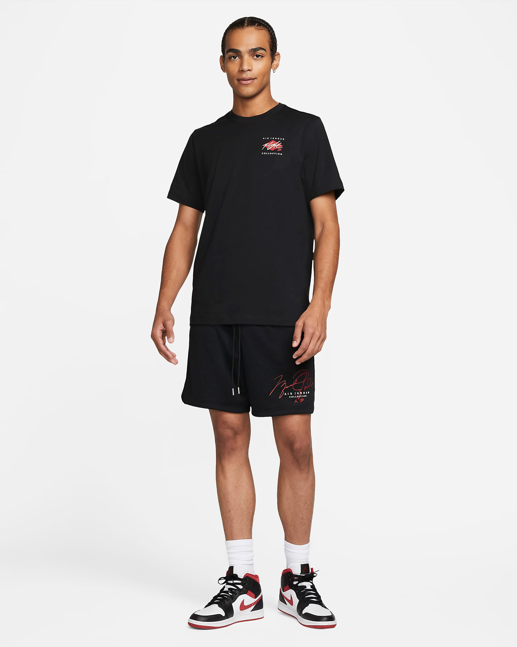 jordan-flight-essentials-shirt-shorts-black-red