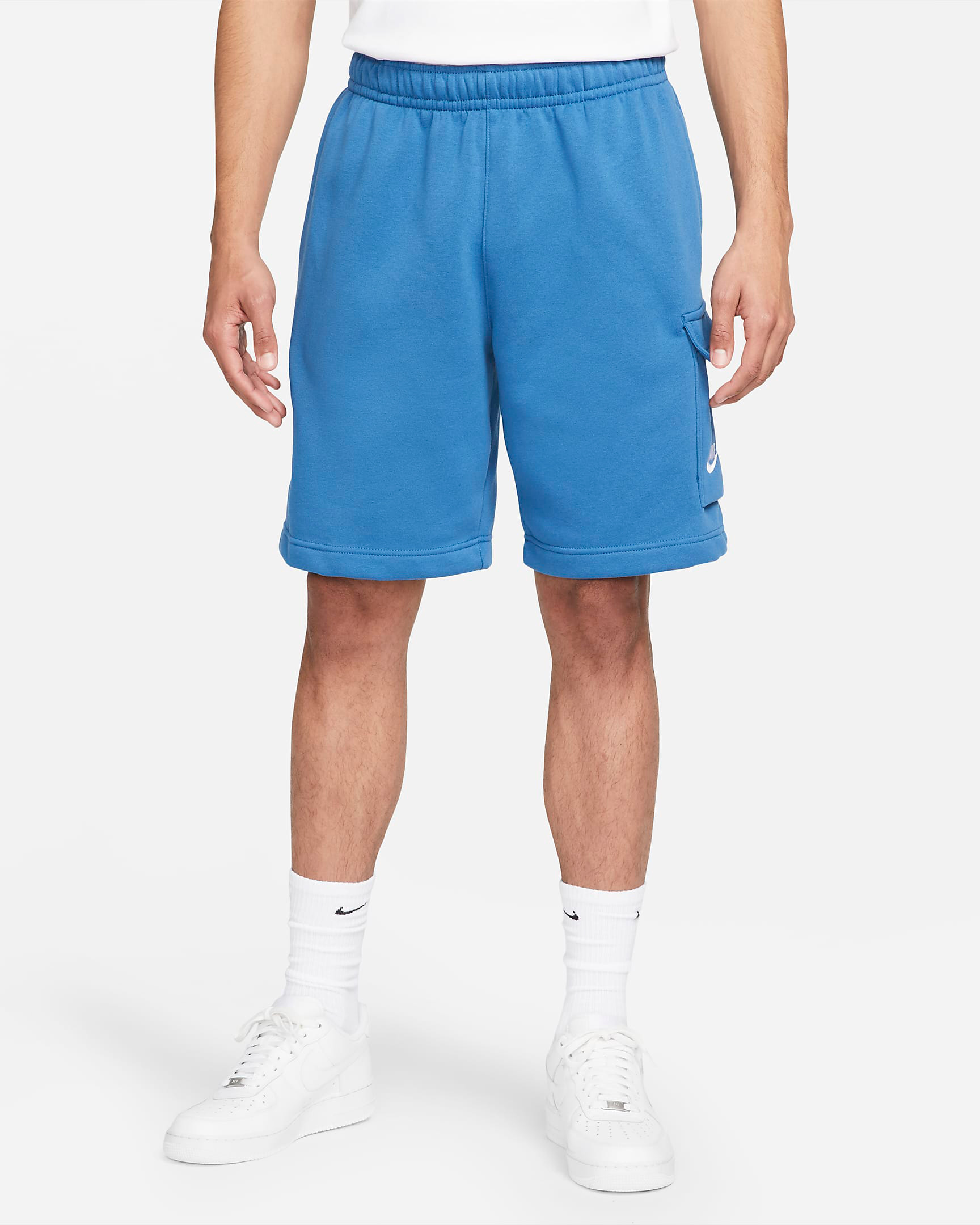 nike-dark-marina-blue-club-fleece-cargo-shorts-1