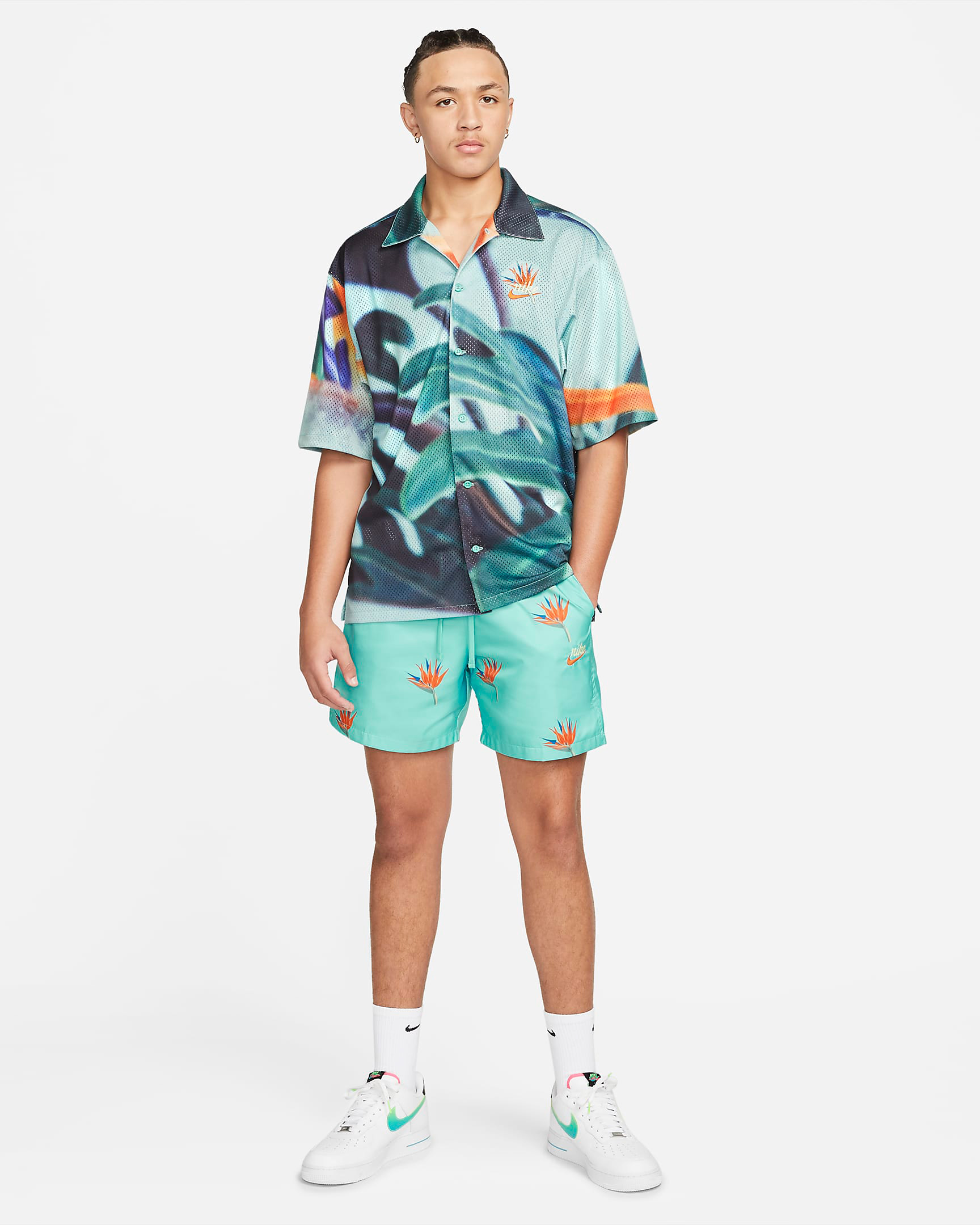 nike-washed-teal-resort-wovn-flow-shorts-shirt-outfit