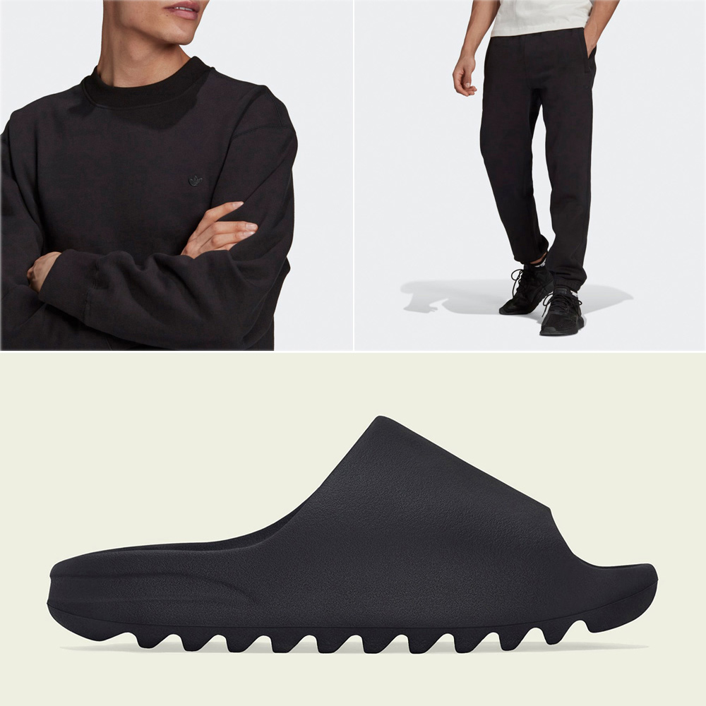 onyx-black-yeezy-slide-matching-clothing