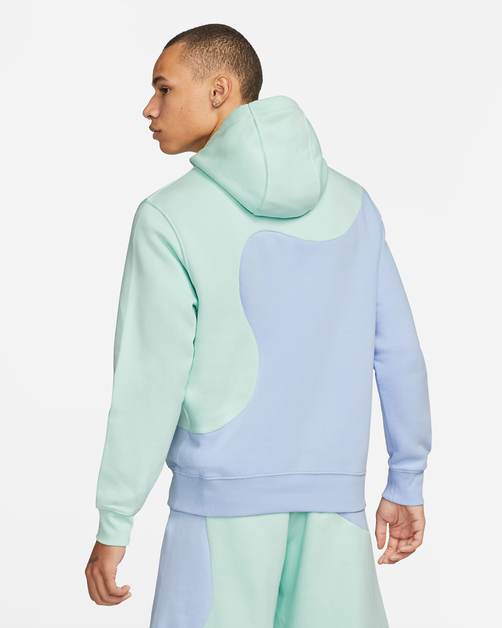 nike sportswear color clash hoodie light marine mint foam 2