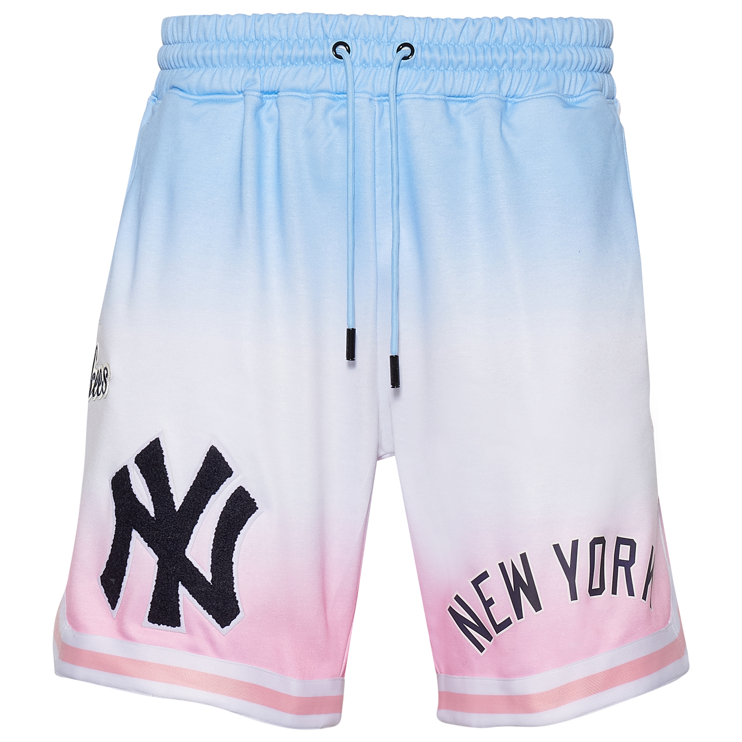 pro-standard-new-york-yankees-ombre-pink-blue-shorts
