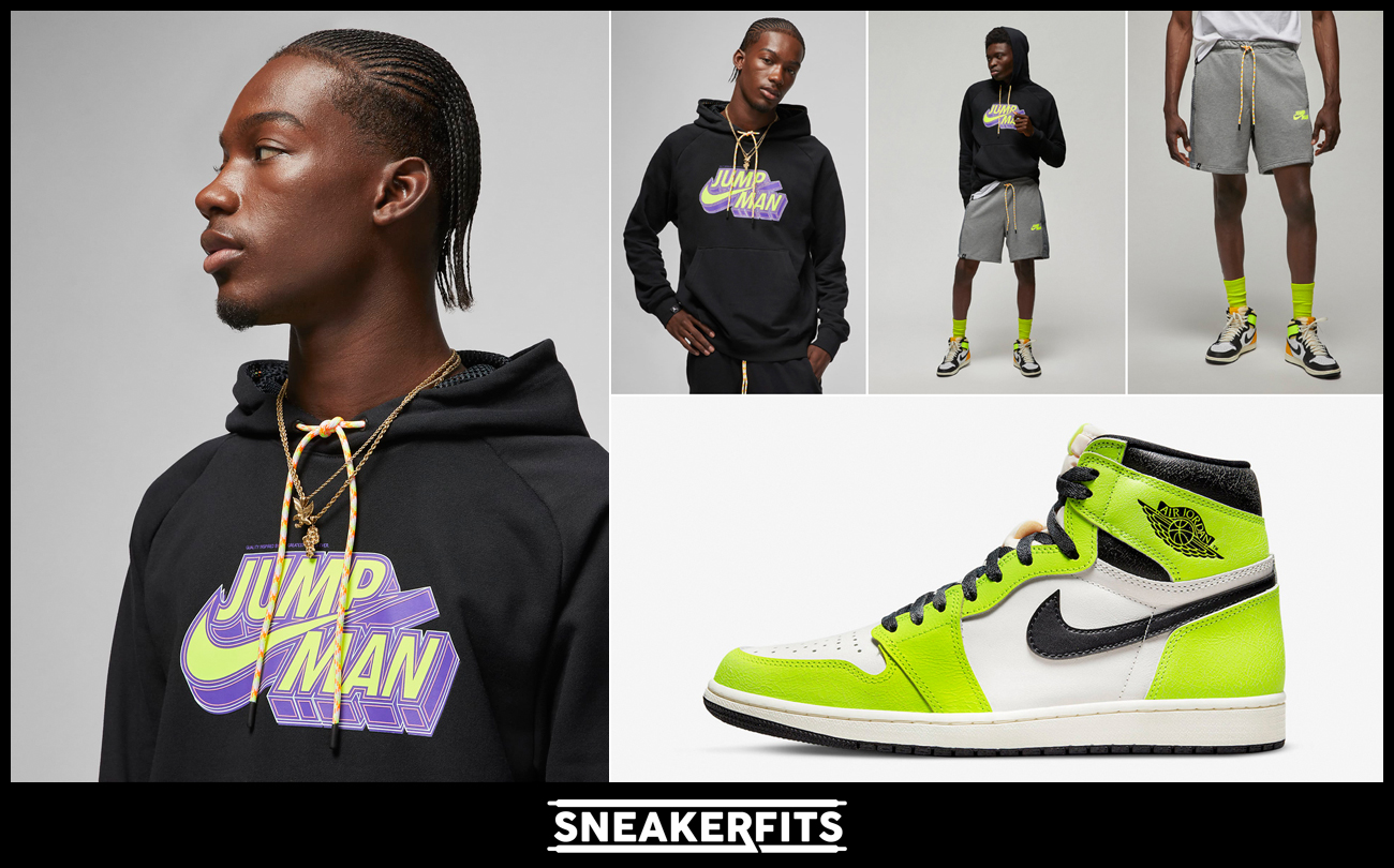 outfit-for-air-jordan-1-high-volt-visionaire-hoodie-shorts-match