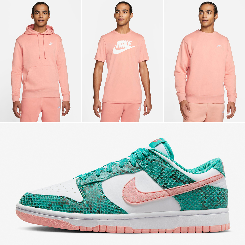 nike-dunk-low-snakeskin-washed-teal-bleached-coral-matching-outfits