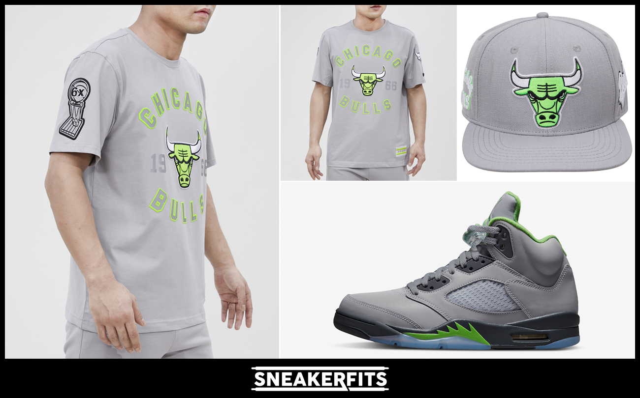 air-jordan-5-green-bean-2022-chicago-bulls-shirt-hat-outfit
