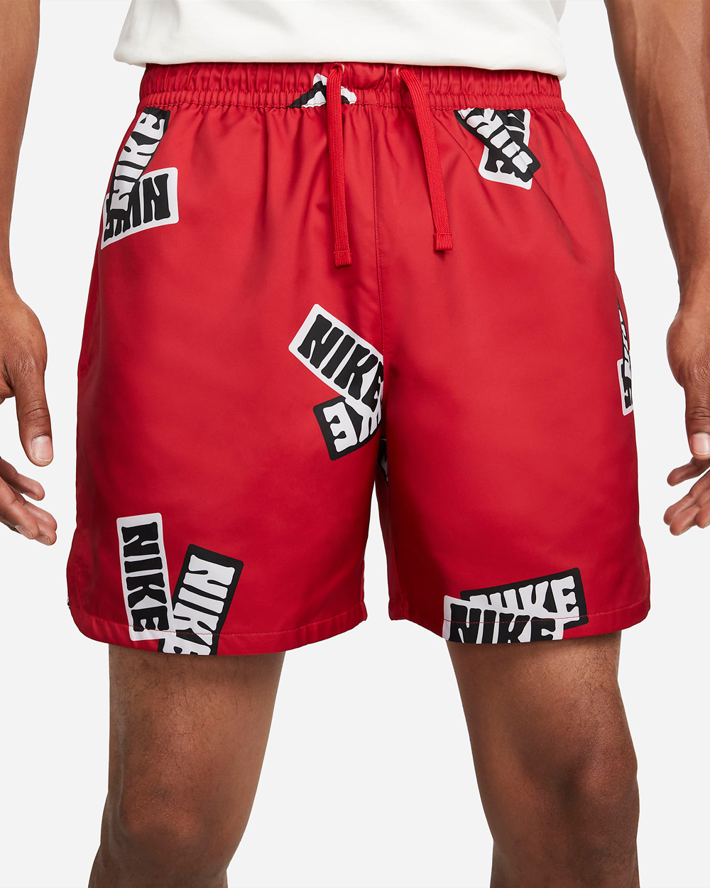 nike-sportswear-flow-shorts-university-red-black